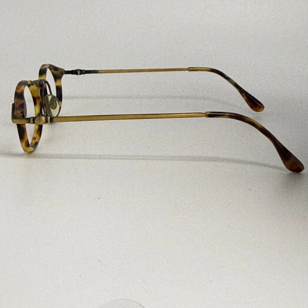 Help Glasses Italy Mod 184 Tortoise Gold Oval Eyeglass Frames 49-21 H6482